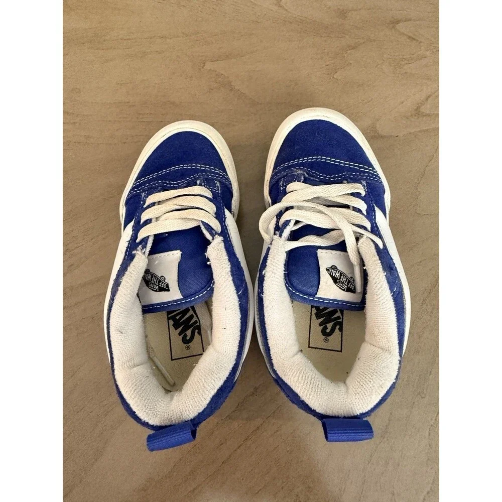 VANS US Kids 10.5 Off The Wall Blue White Old Skool Shoes Sneakers Boys
